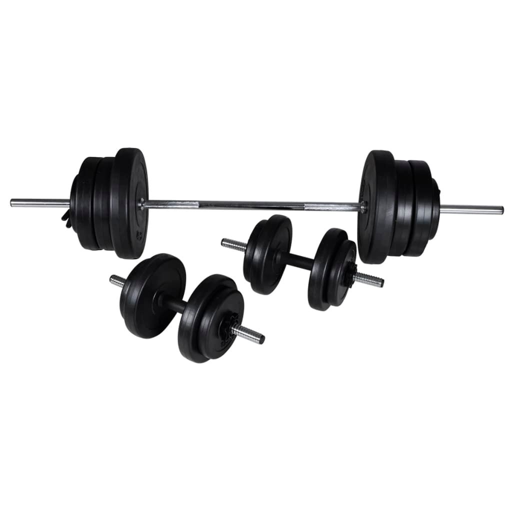 Set Bilanciere e 2 Manubri 60,5 kg vidaXL