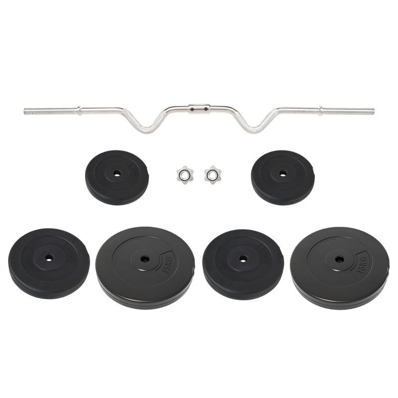 Bilanciere Curvo con Dischi 60 kg vidaXL