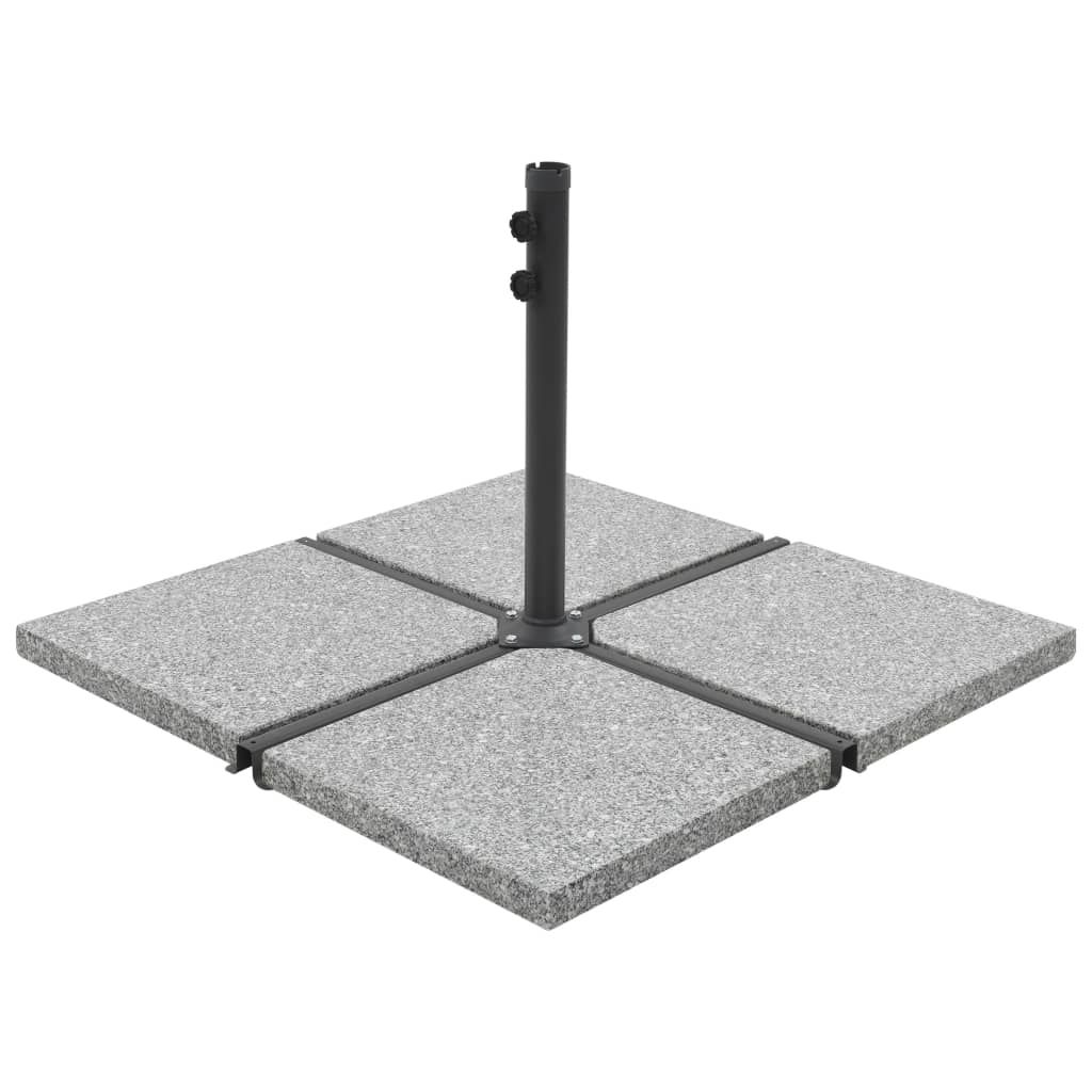 Piastre per Parasole 4 pz in Granito Quadrato 100 kg Grigio vidaXL