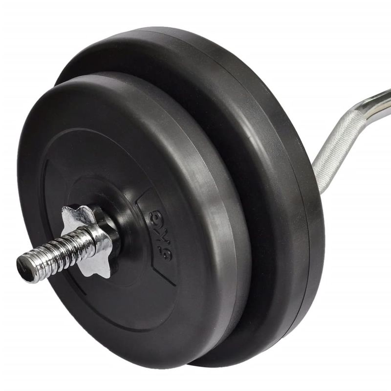 Manubrio Curl Curvo con Pesi 30 kg vidaXL