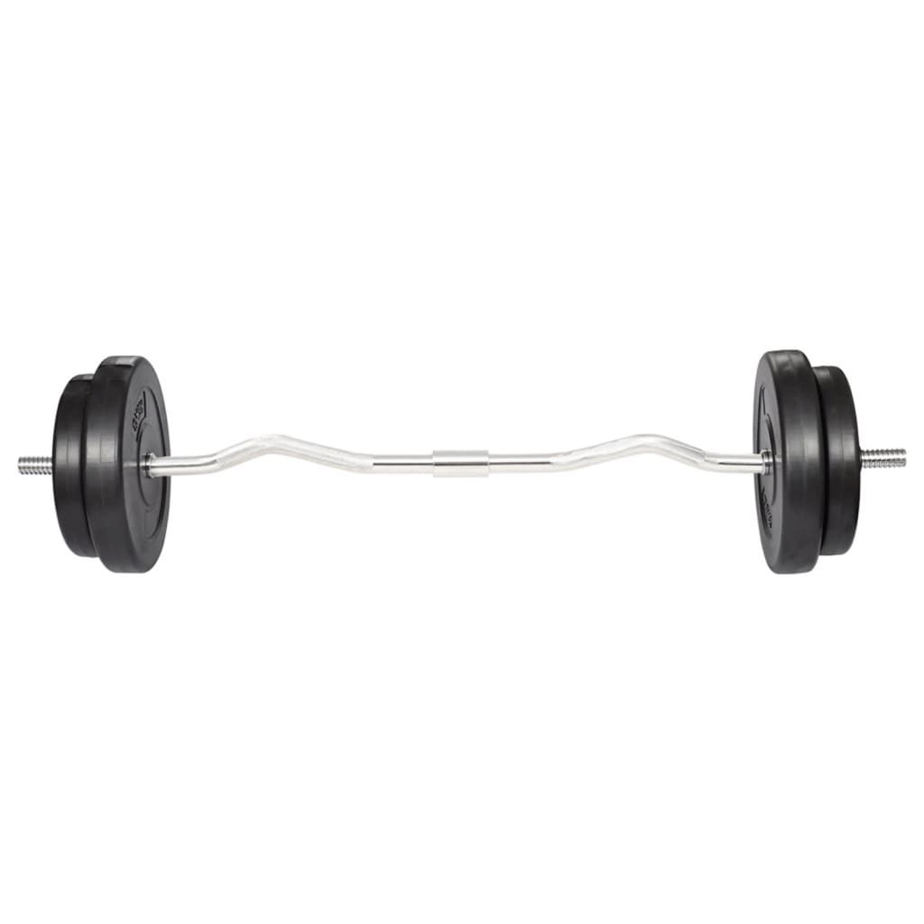 Manubrio Curl Curvo con Pesi 30 kg vidaXL