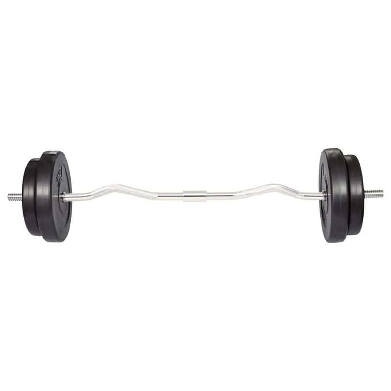 Manubrio Curl Curvo con Pesi 30 kg vidaXL