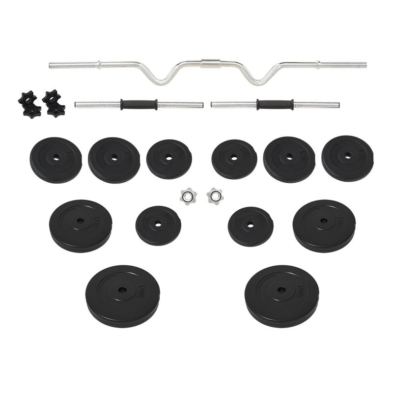Set Bilanciere Curl e Manubri con Dischi 60 kg vidaXL