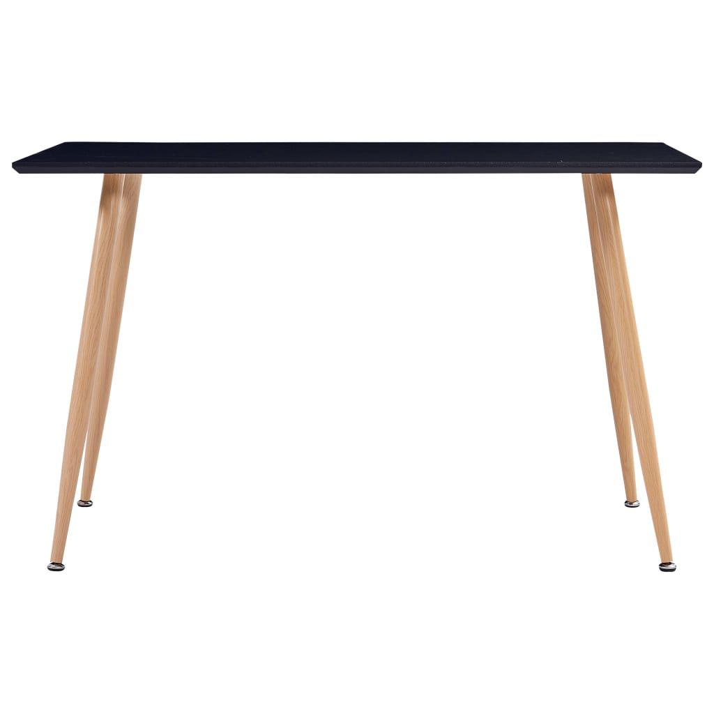 Tavolo da Pranzo Nero e Rovere 120x60x74 cm in MDF vidaXL