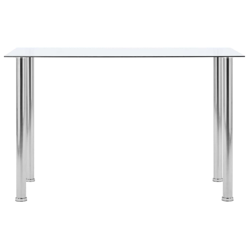 Tavolo da Pranzo Trasparente 120x60x75cm Vetro Temperato vidaXL