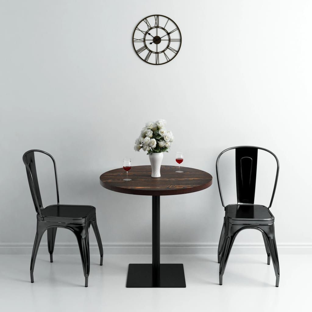 Tavolo Bistrot in MDF e Acciaio Rotondo 80x75 cm Cenere Scura vidaXL