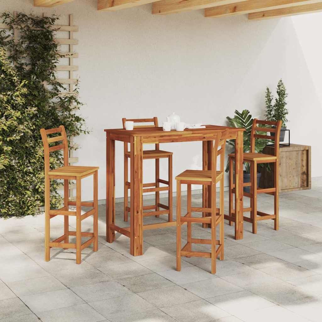 Tavolo da Bar in Legno Massello di Acacia 120x60x105 cm vidaXL