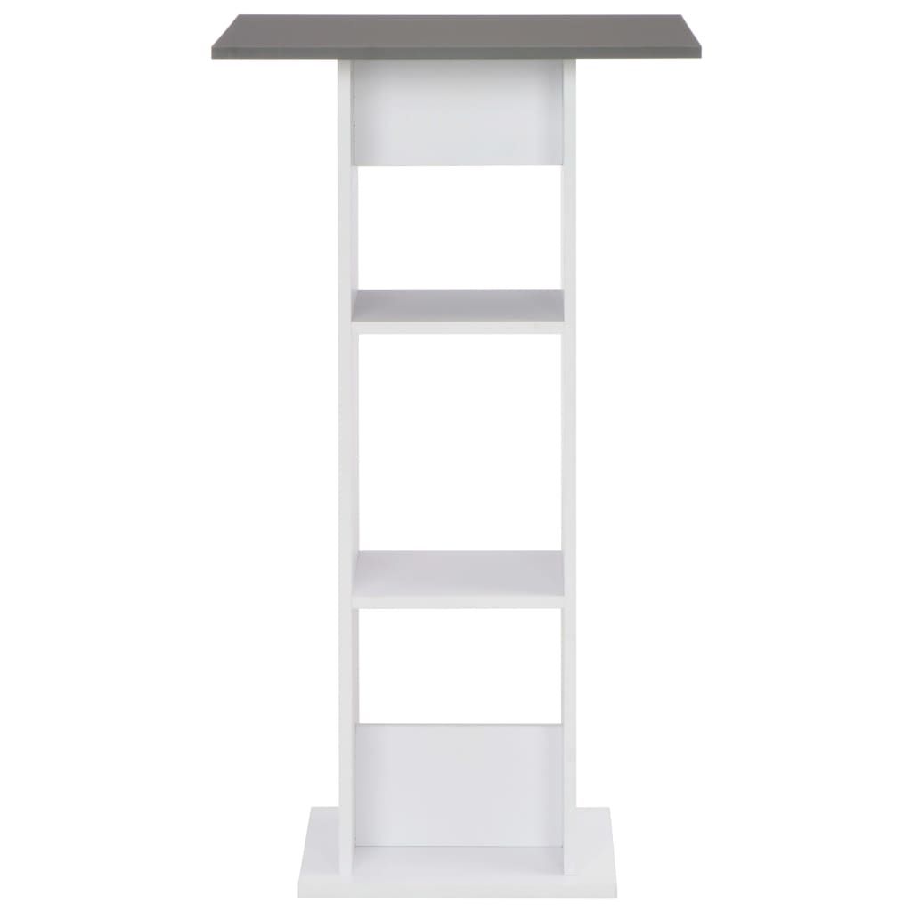 Tavolo da Bar Bianco e Grigio Antracite 60x60x110 cm vidaXL