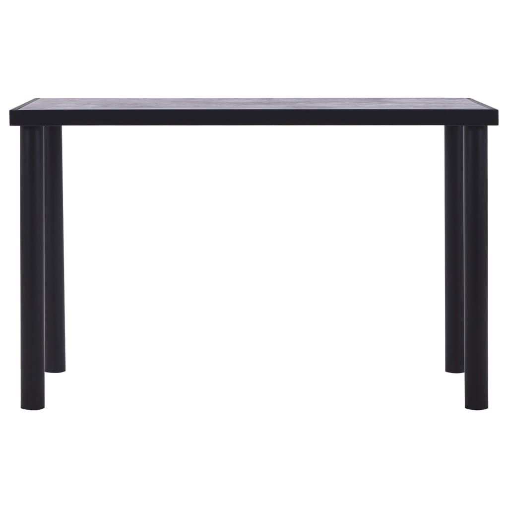 Tavolo da Pranzo Nero e Grigio Cemento 120x60x75 cm in MDF vidaXL