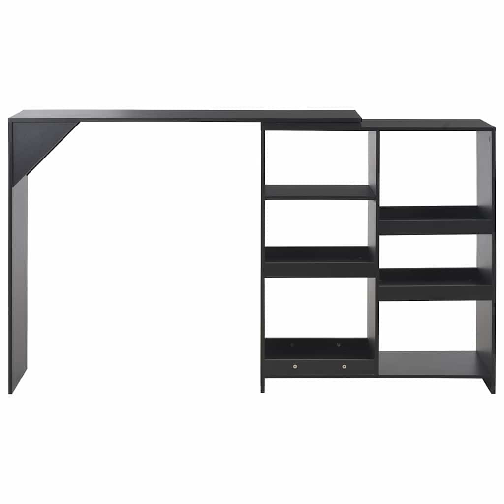 Tavolo da Bar con Scaffale Mobile Nero 138x39x110 cm vidaXL
