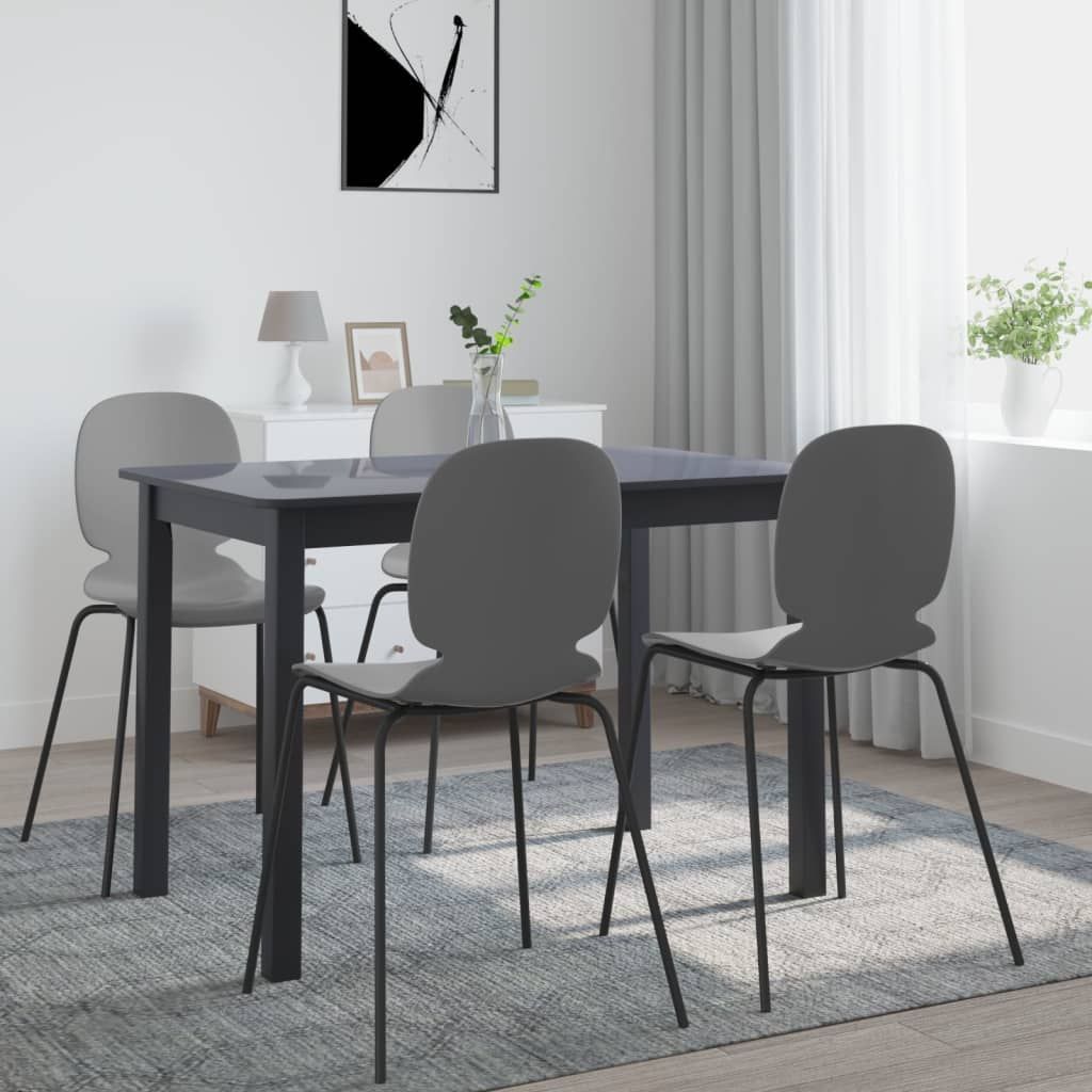 Tavolo da Pranzo Nero 114x71x75cm in Legno Massello di Hevea vidaXL