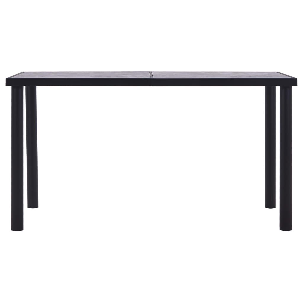 Tavolo da Pranzo Nero e Grigio Cemento 140x70x75 cm in MDF vidaXL