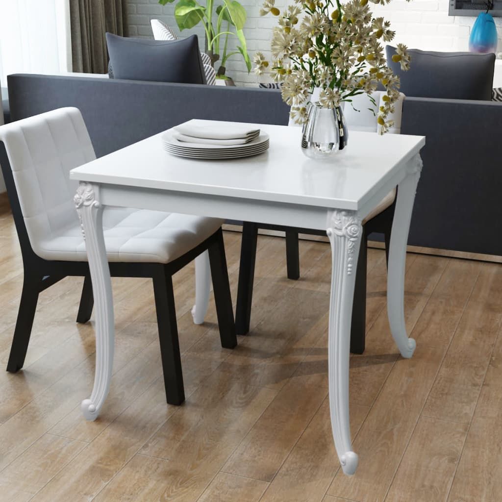Tavolo da Pranzo 80x80x76 cm Bianco Lucido vidaXL
