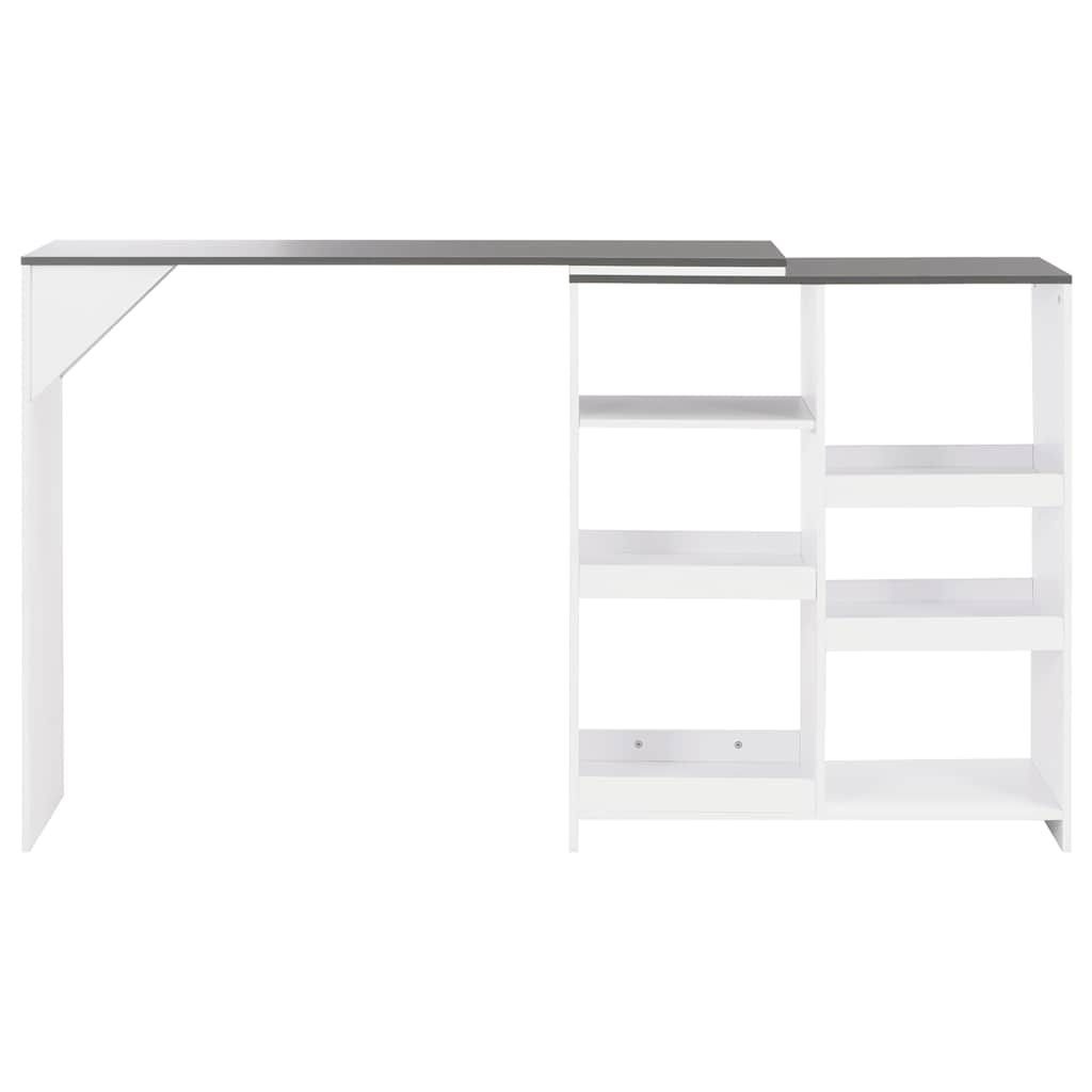 Tavolo da Bar con Scaffale Mobile Bianco 138x39x110 cm vidaXL
