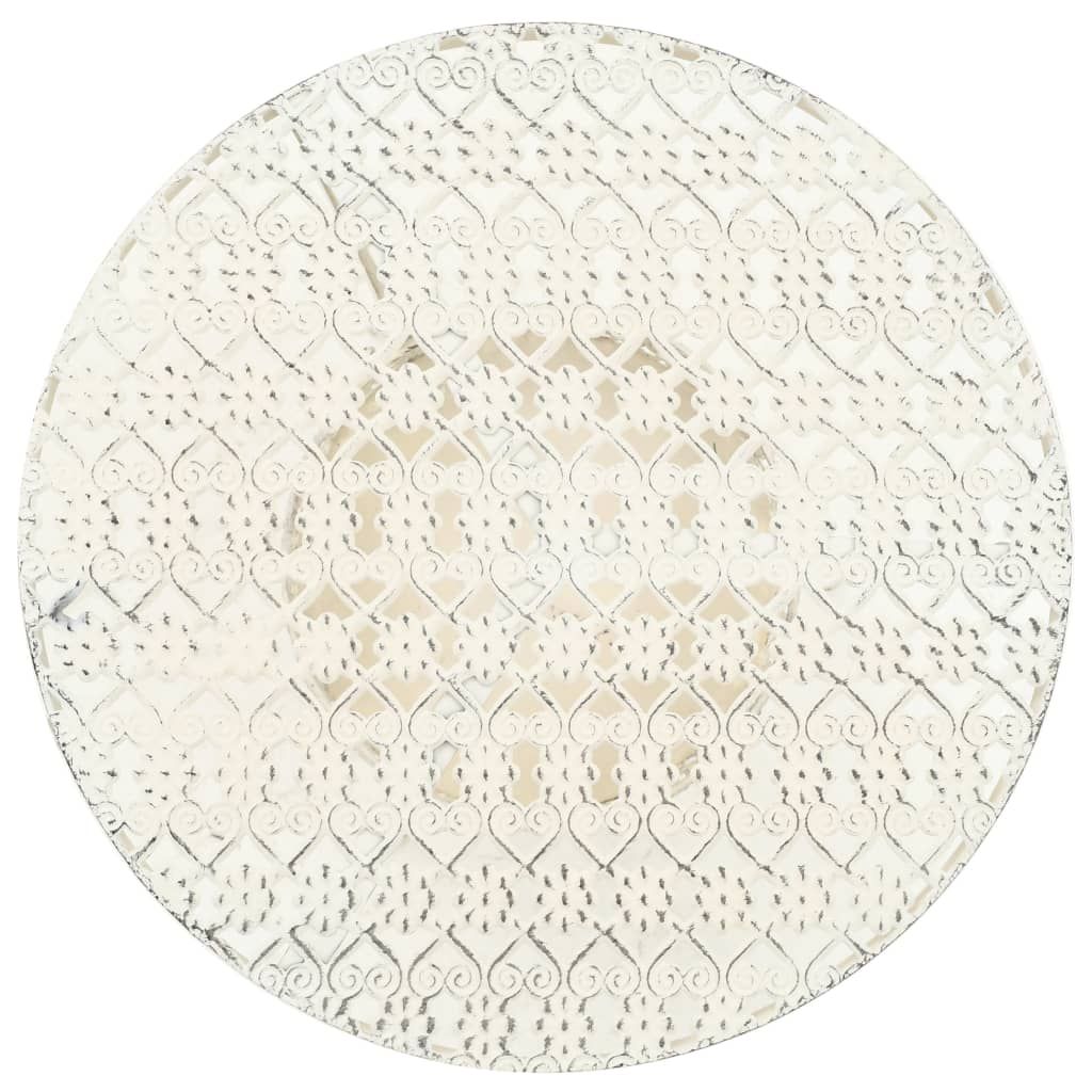 Tavolino da Bar Vintage Circolare in Metallo 40x70cm Bianco vidaXL