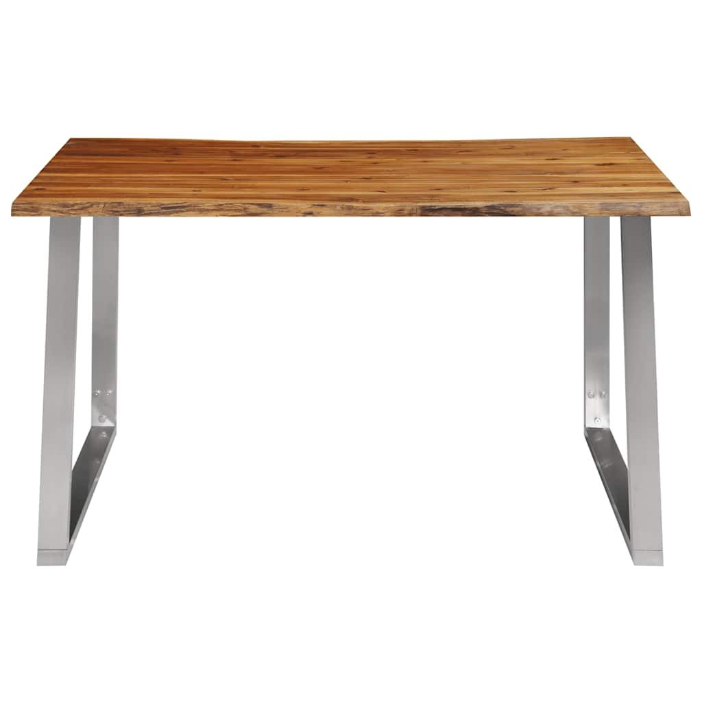 Tavolo da Pranzo 140x80x75cm Massello Acacia e Acciaio Inox vidaXL
