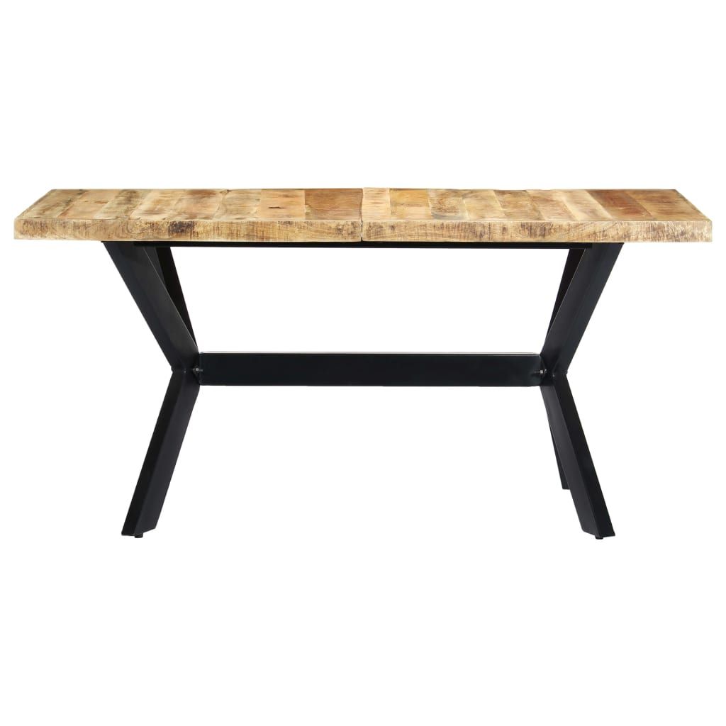 Tavolo da Pranzo 160x80x75 cm in Legno Massello di Mango Grezzo vidaXL