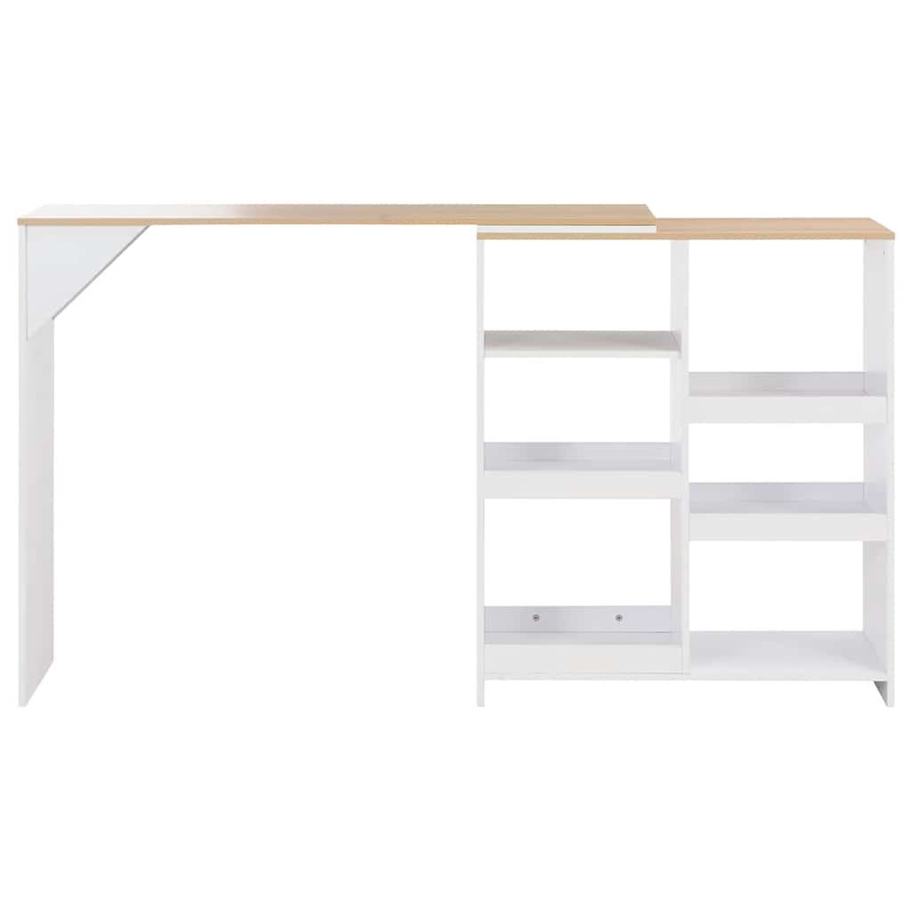 Tavolo da Bar con Scaffale Mobile Bianco 138x39x110 cm vidaXL