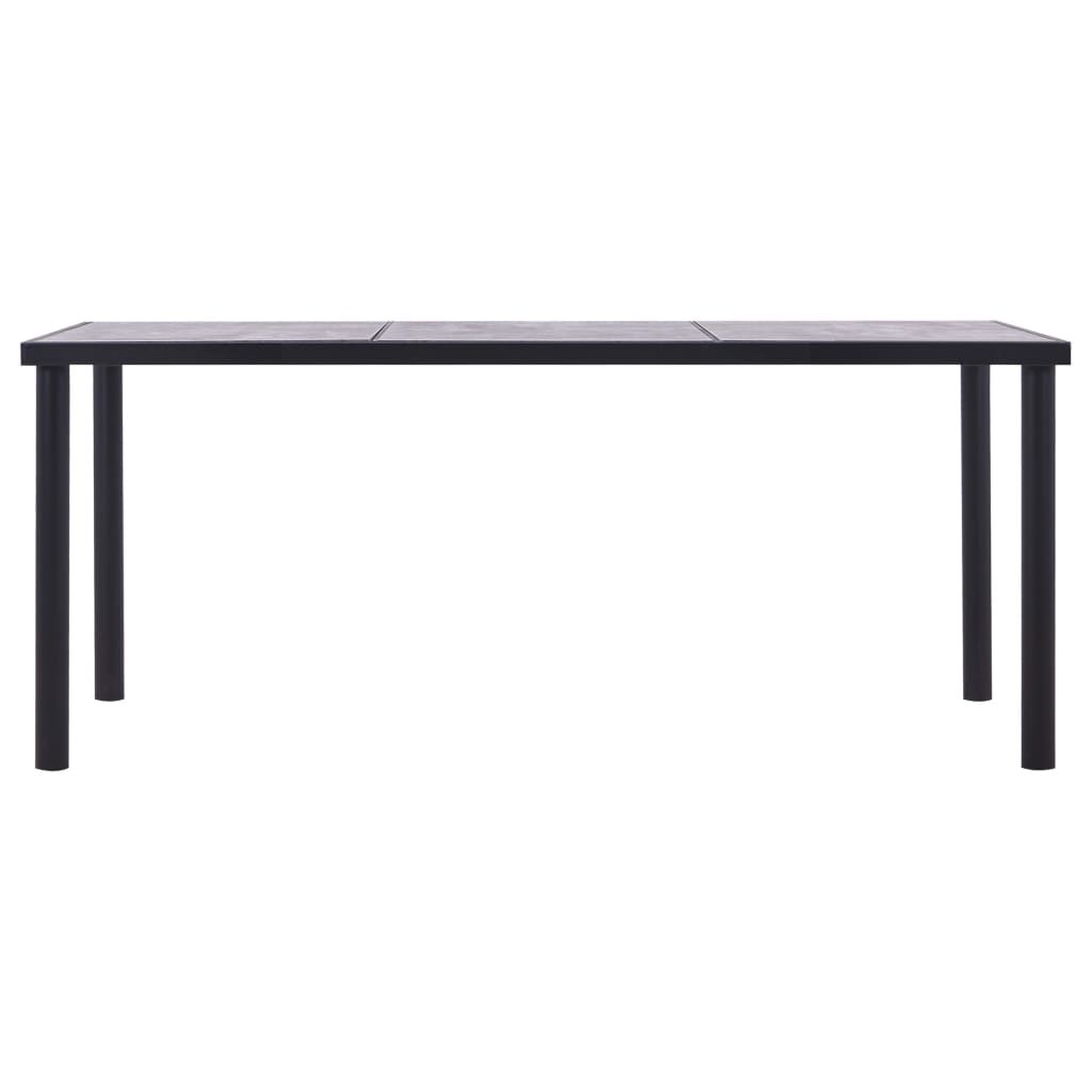 Tavolo da Pranzo Nero e Grigio Cemento 180x90x75 cm in MDF vidaXL