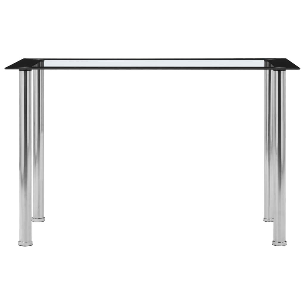 Tavolo da Pranzo Nero e Trasparente 120x60x75cm Vetro Temperato vidaXL