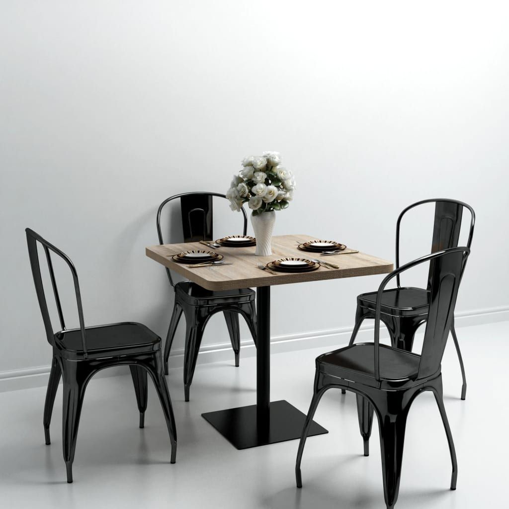Tavolo Bistrot MDF e Acciaio Quadrato 80x80x75 cm Color Rovere vidaXL