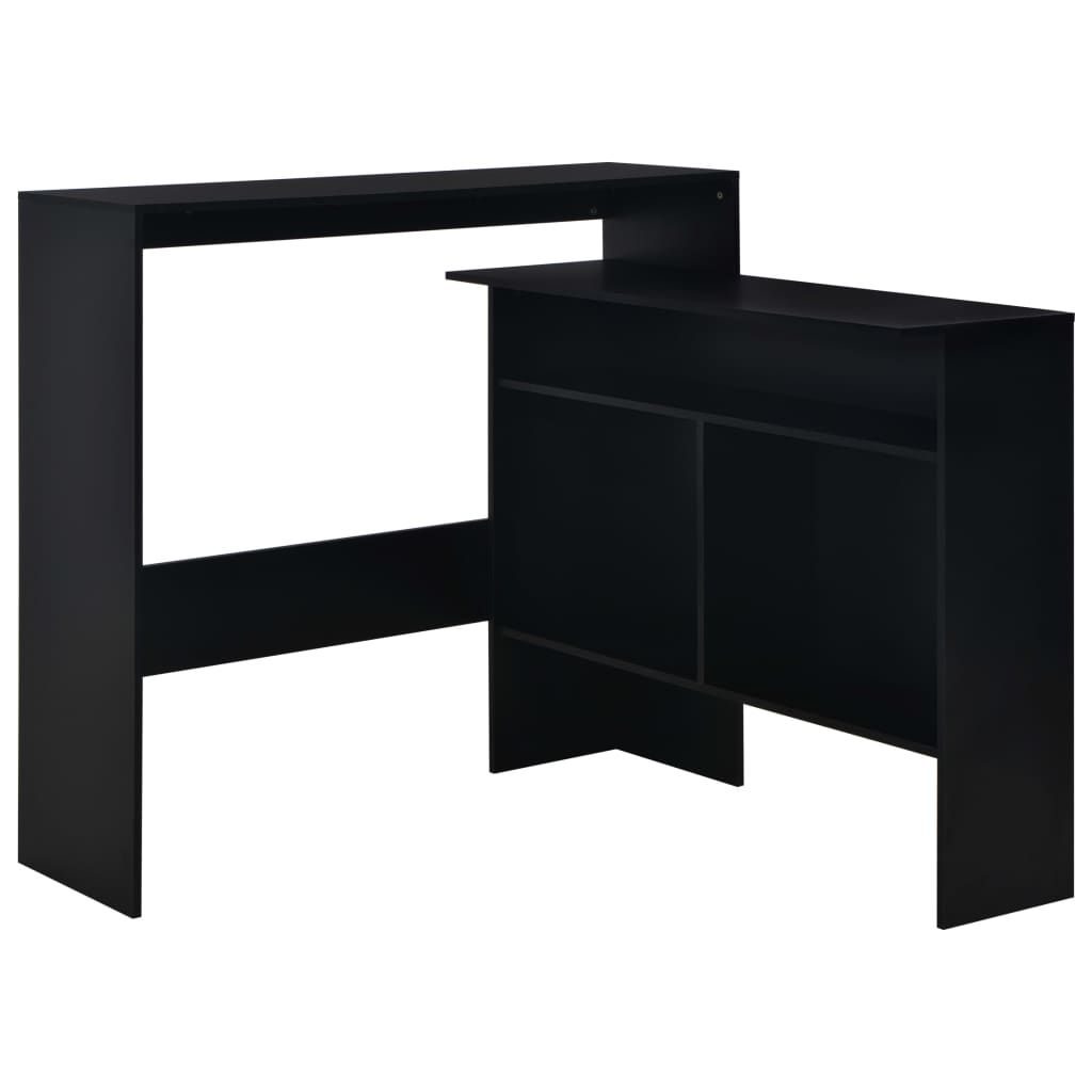 Tavolo da Bar con 2 Piani d'Appoggio Nero 130x40x120 cm vidaXL