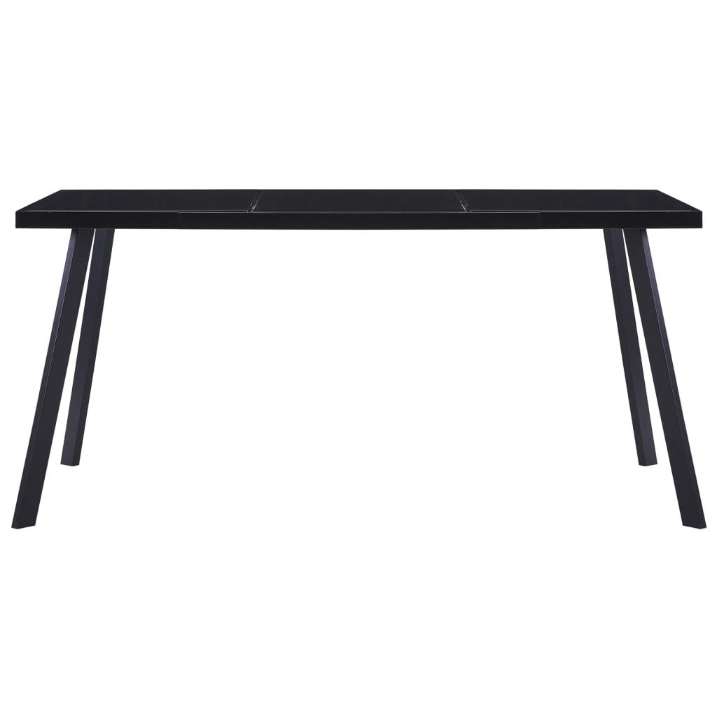 Tavolo da Pranzo Nero 180x90x75 cm in Vetro Temperato vidaXL