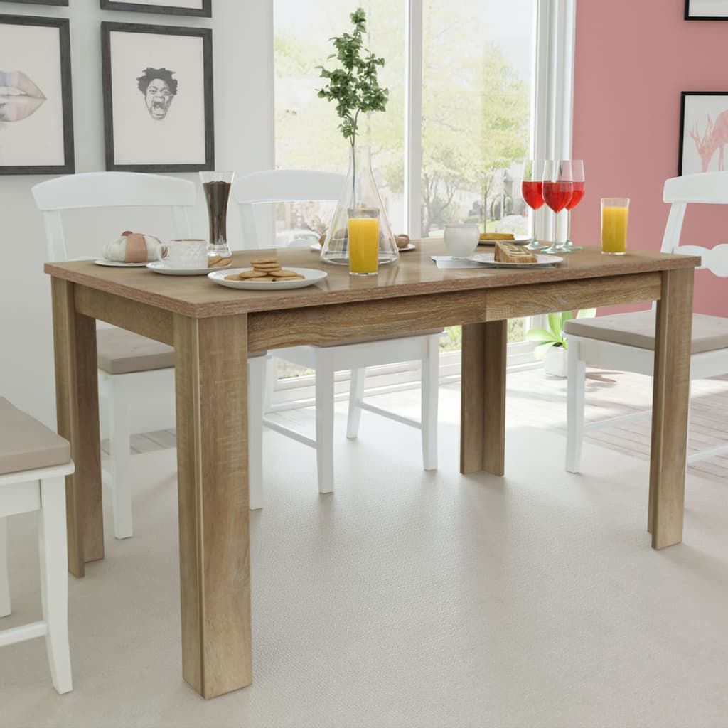 Tavolo da Pranzo 140x80x75 cm Rovere vidaXL