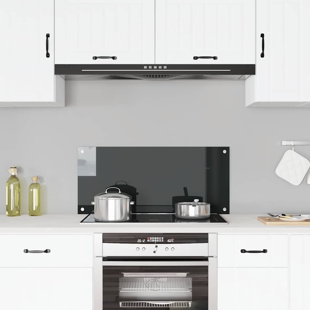 Paraschizzi per Cucina Nero 90x40 cm in Vetro Temperato vidaXL