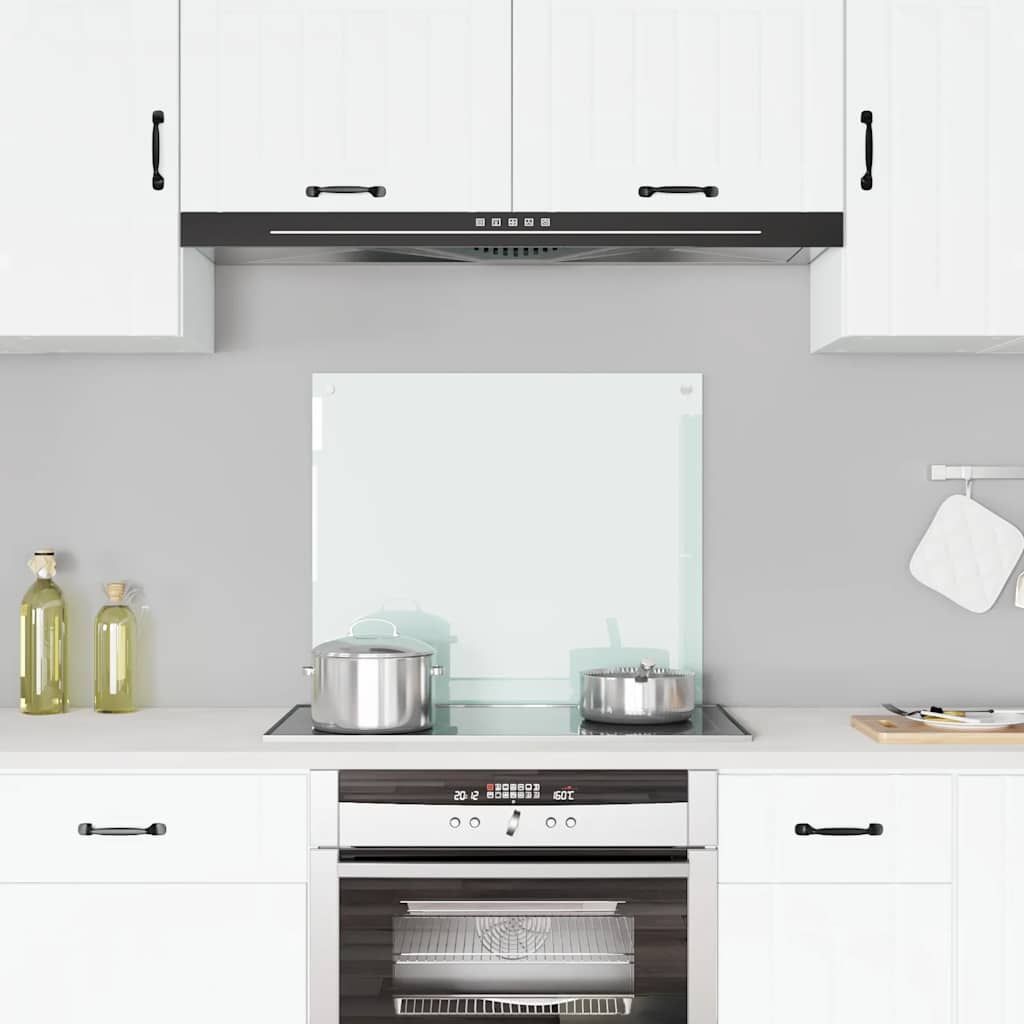 Paraschizzi per Cucina Color Latte 70x60 cm in Vetro Temperato vidaXL