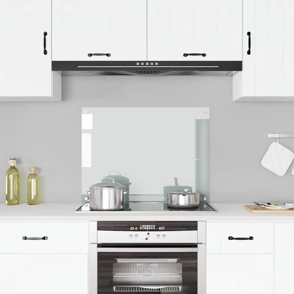 Paraschizzi per Cucina Trasparente 80x60 cm in Vetro Temperato vidaXL