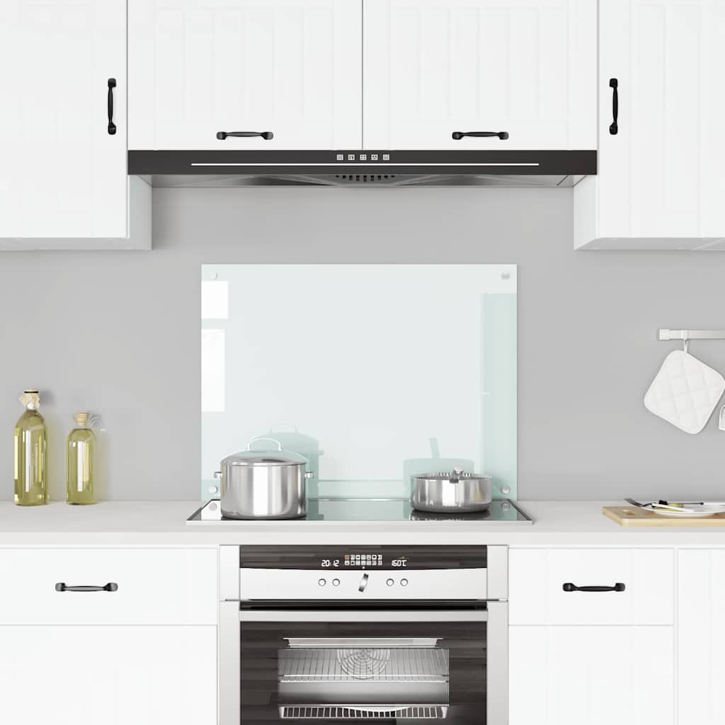 Paraschizzi per Cucina Color Latte 80x60 cm in Vetro Temperato vidaXL