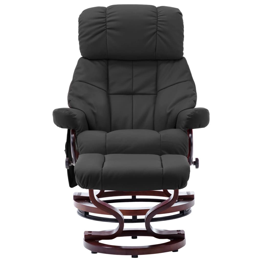 Poltrona Massaggi Reclinabile Grigia Similpelle e Legno Curvato vidaXL