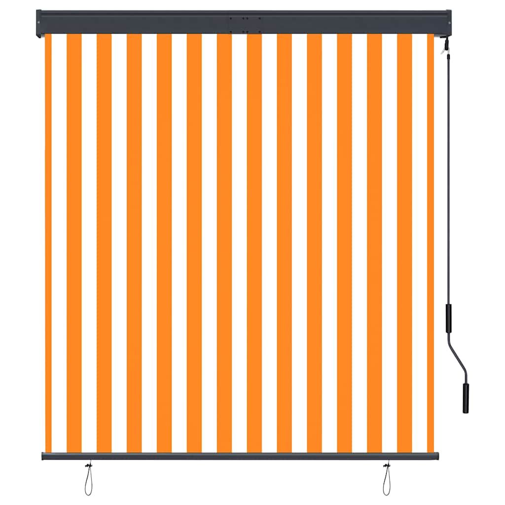Tenda a Rullo per Esterni 140x250 cm Bianco e Arancione vidaXL