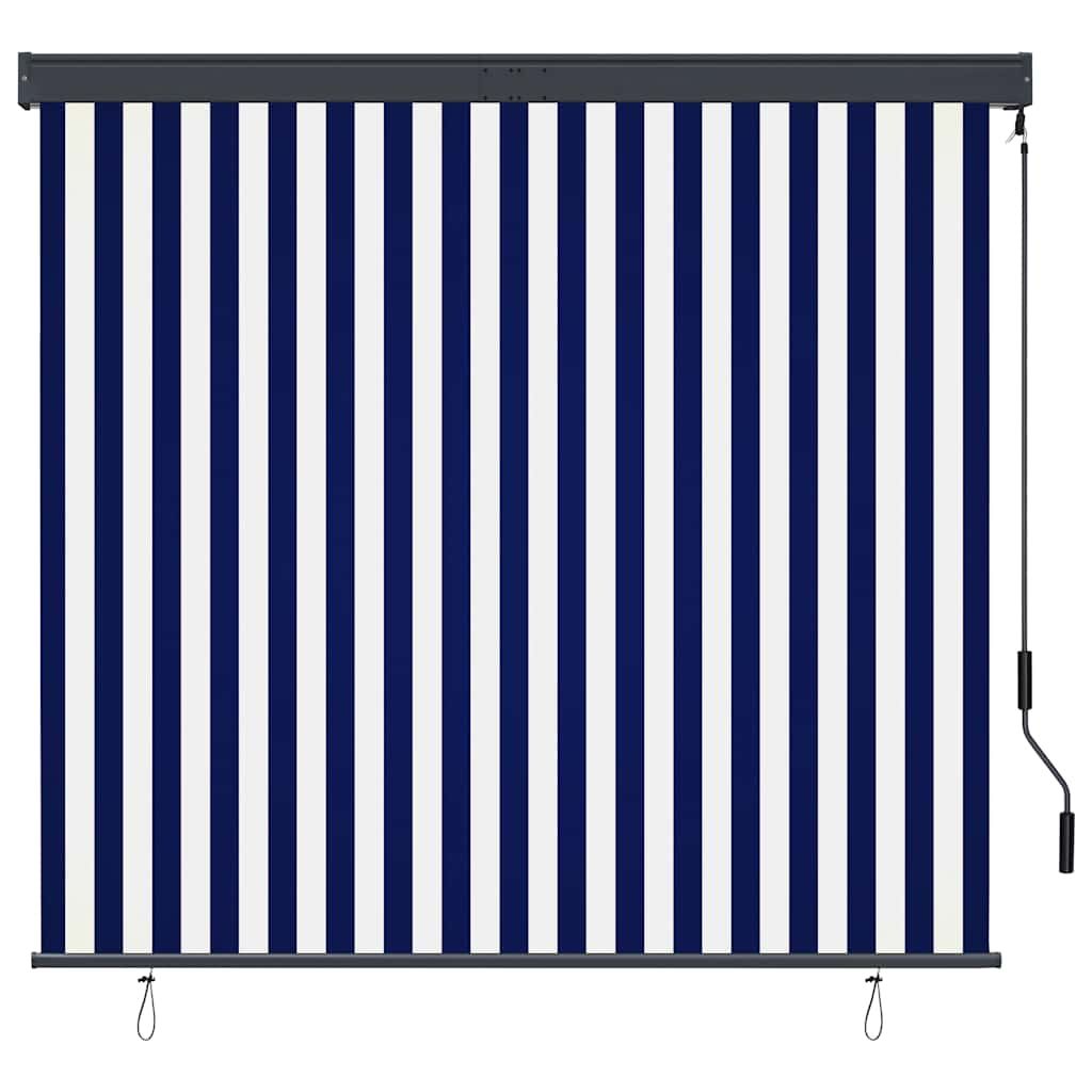 Tenda a Rullo per Esterni 160x250 cm Blu e Bianca vidaXL