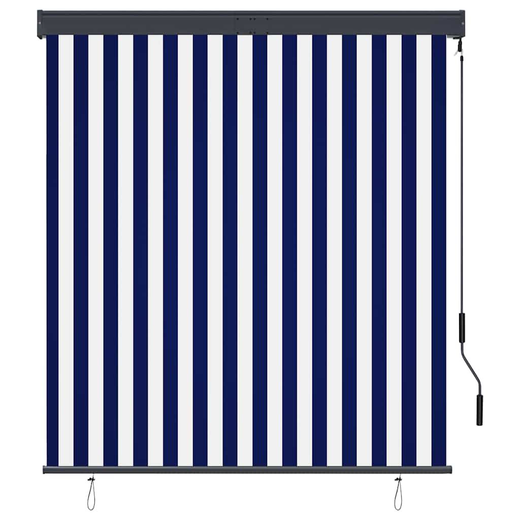 Tenda a Rullo per Esterni 140x250 cm Blu e Bianca vidaXL