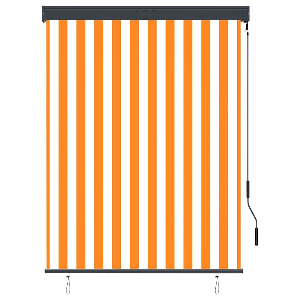 Tenda a Rullo per Esterni 120x250 cm Bianco e Arancione vidaXL