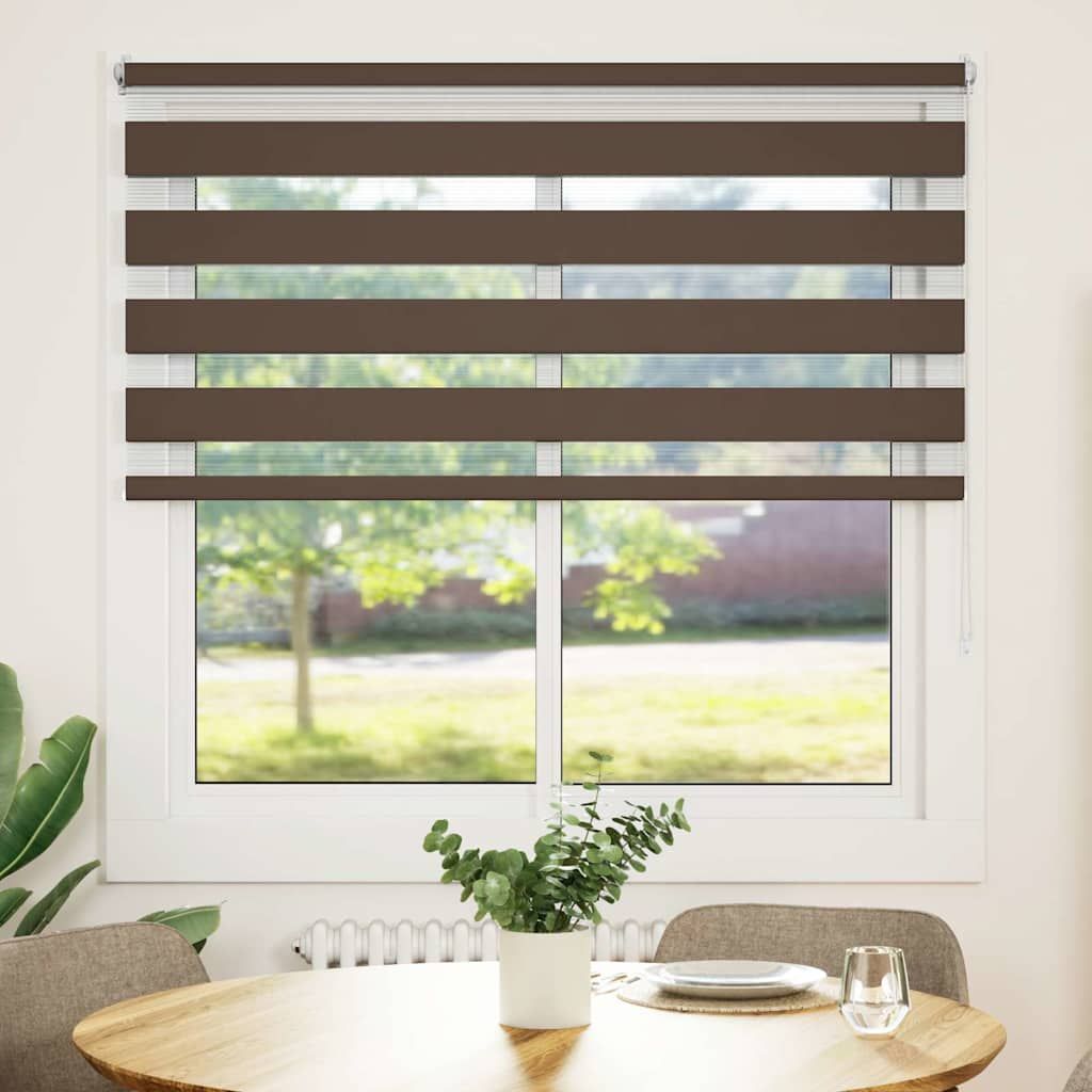 Tenda a rullo zebrata 120,9x175 cm Larghezza tessuto 116,7 cm caffè vidaXL