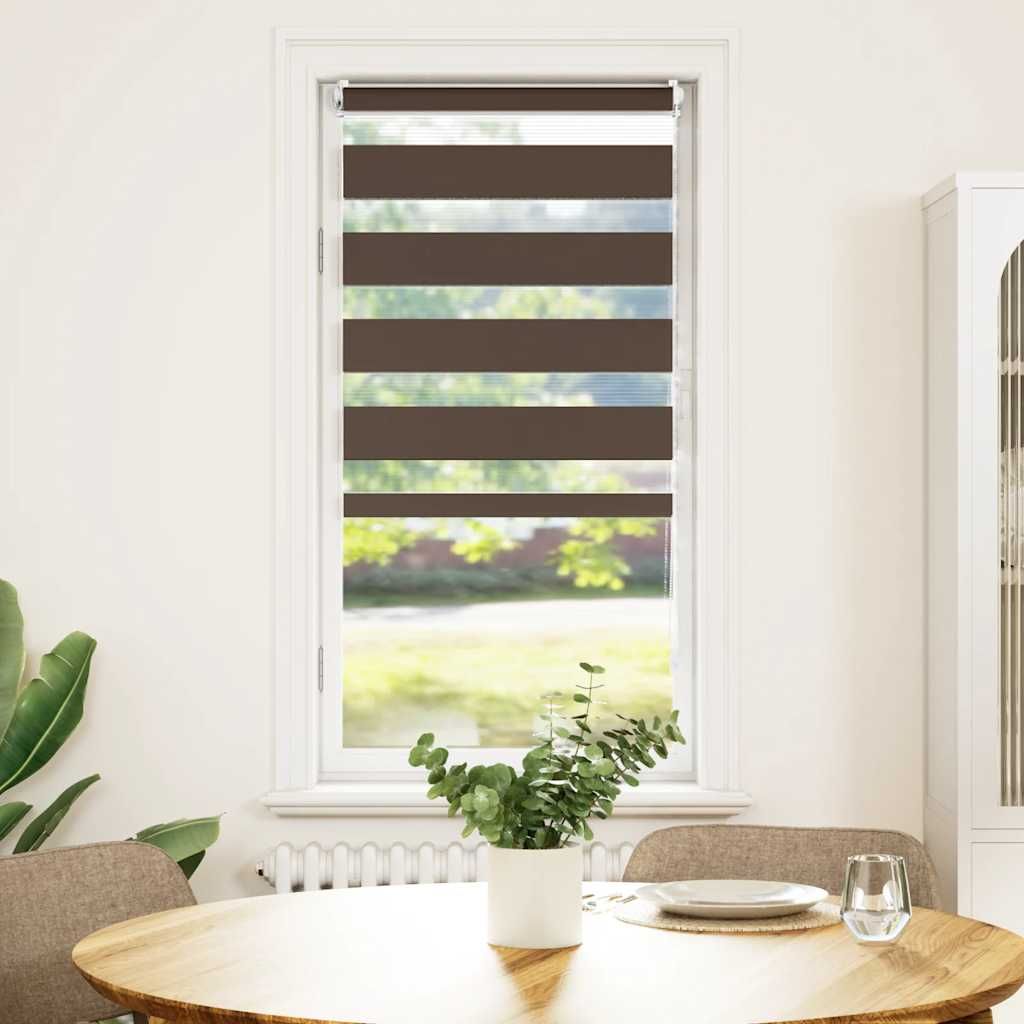 Tenda a rullo zebrata 80,9x150 cm Larghezza tessuto 76,7 cm caffè vidaXL