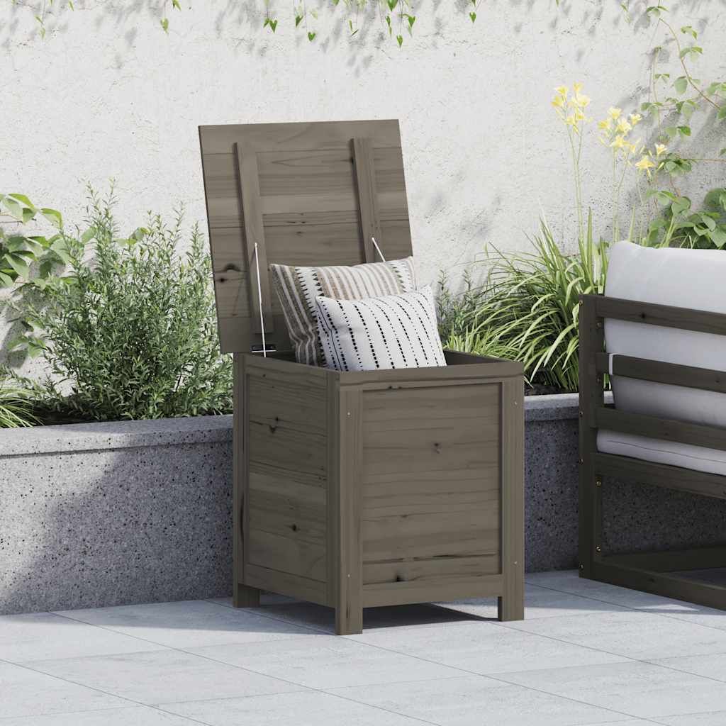 Scatola Cuscini Antracite 50x50x56cm in Legno Massello di Abete vidaXL