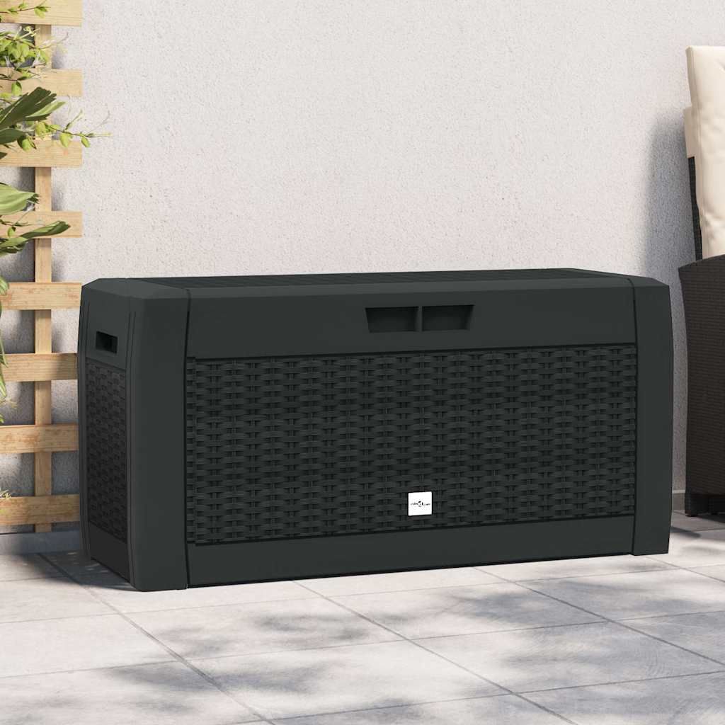 Baule da Giardino Antracite 119x48x60 cm in Polipropilene vidaXL
