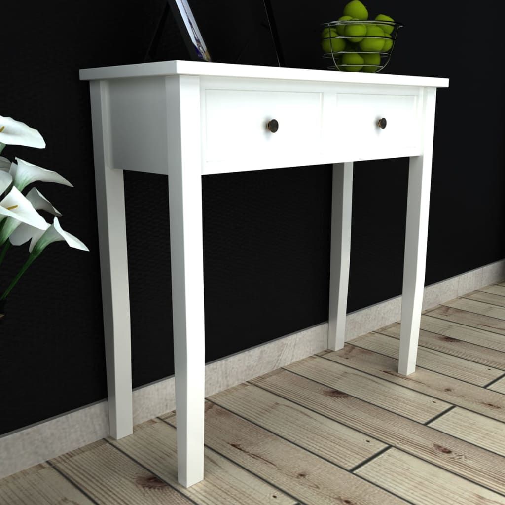 Tavolo Consolle da Trucco con 2 Cassetti Bianco vidaXL