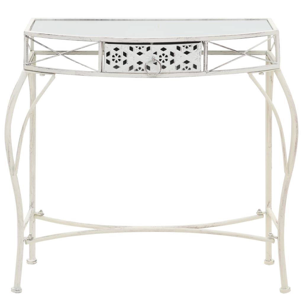 Tavolino Laterale in Stile Francese in Metallo 82x39x76 Bianco vidaXL