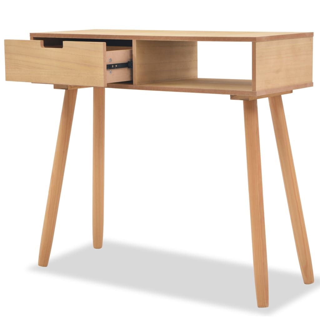 Tavolo Consolle in Legno di Pino Massello 80x30x72 cm Marrone vidaXL
