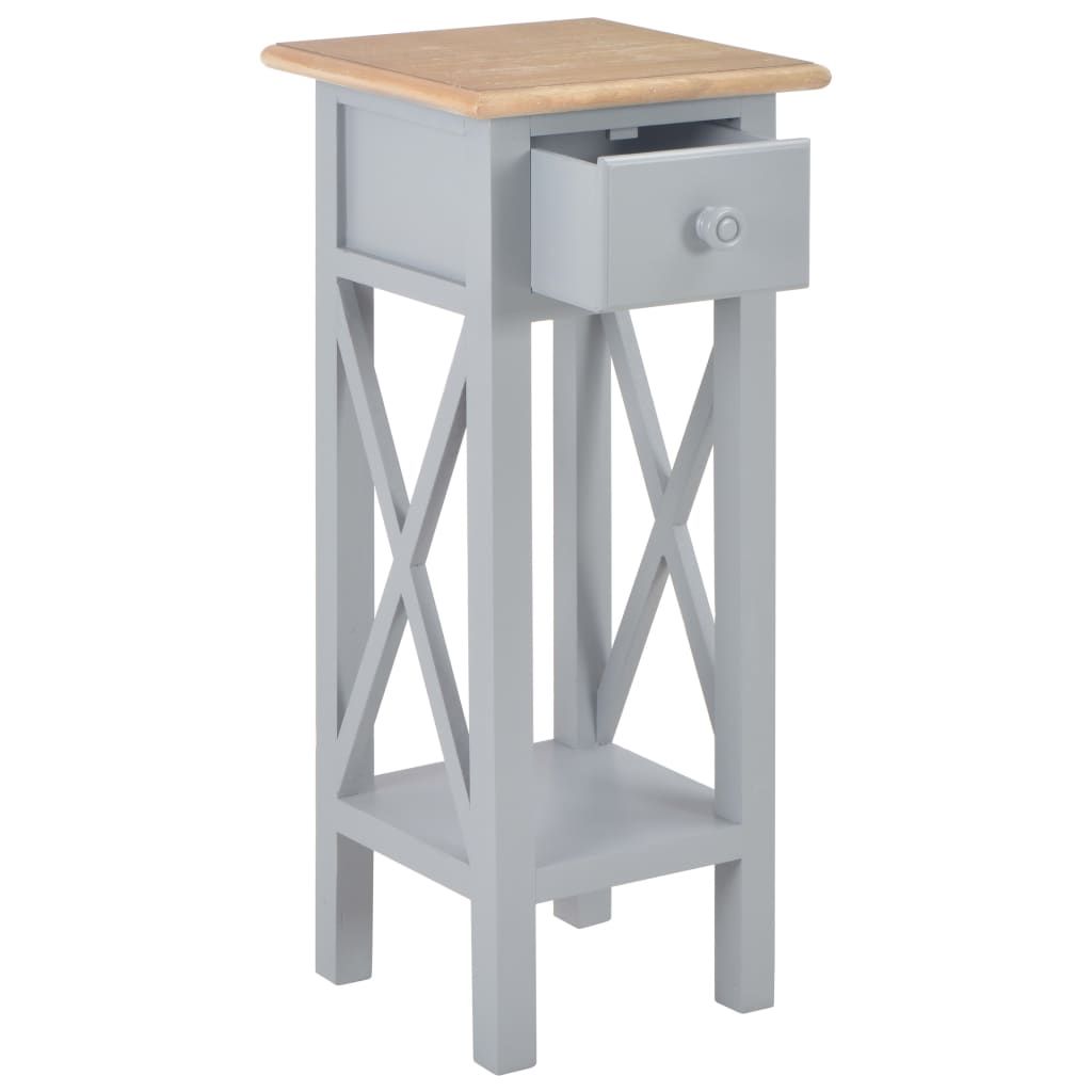 Tavolino Laterale Grigio 27x27x65,5 cm in Legno vidaXL