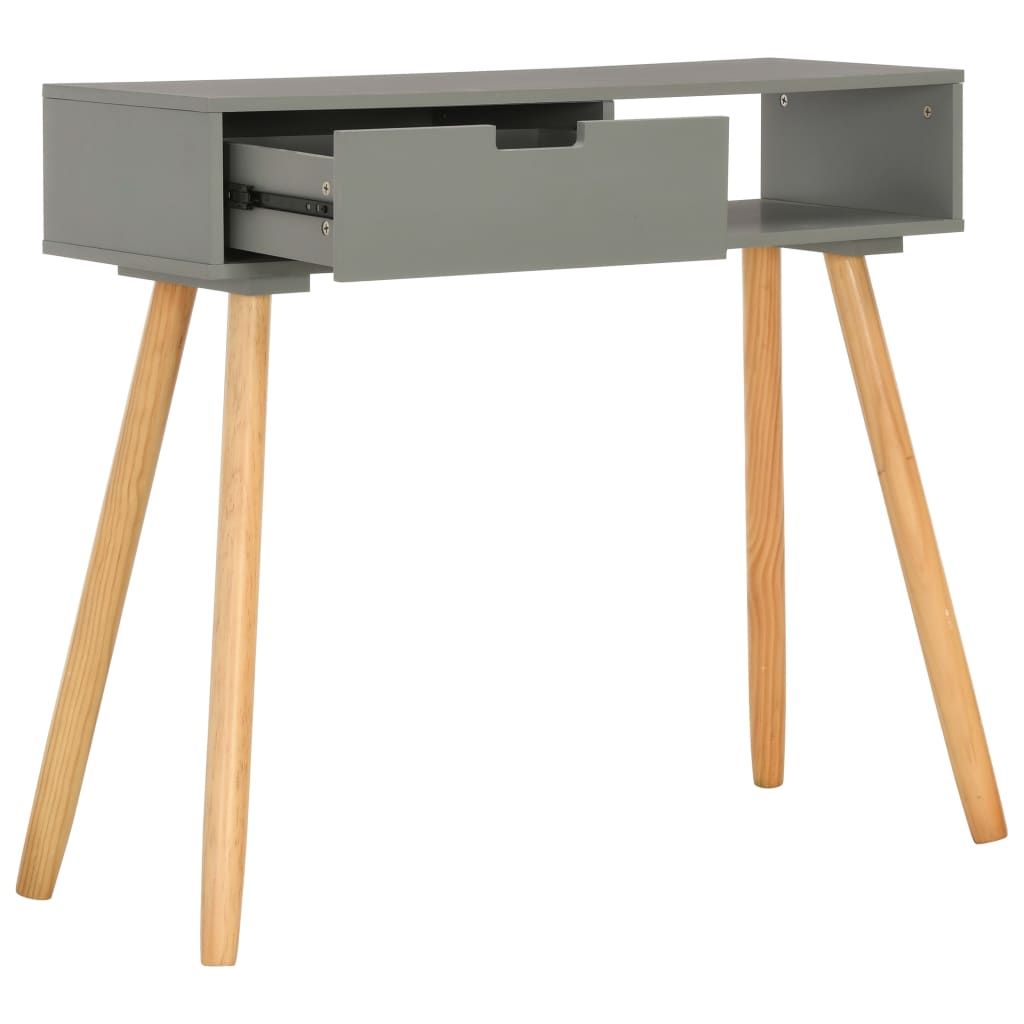 Tavolo Consolle Grigio 80x30x72 cm in Legno Massello di Pino vidaXL