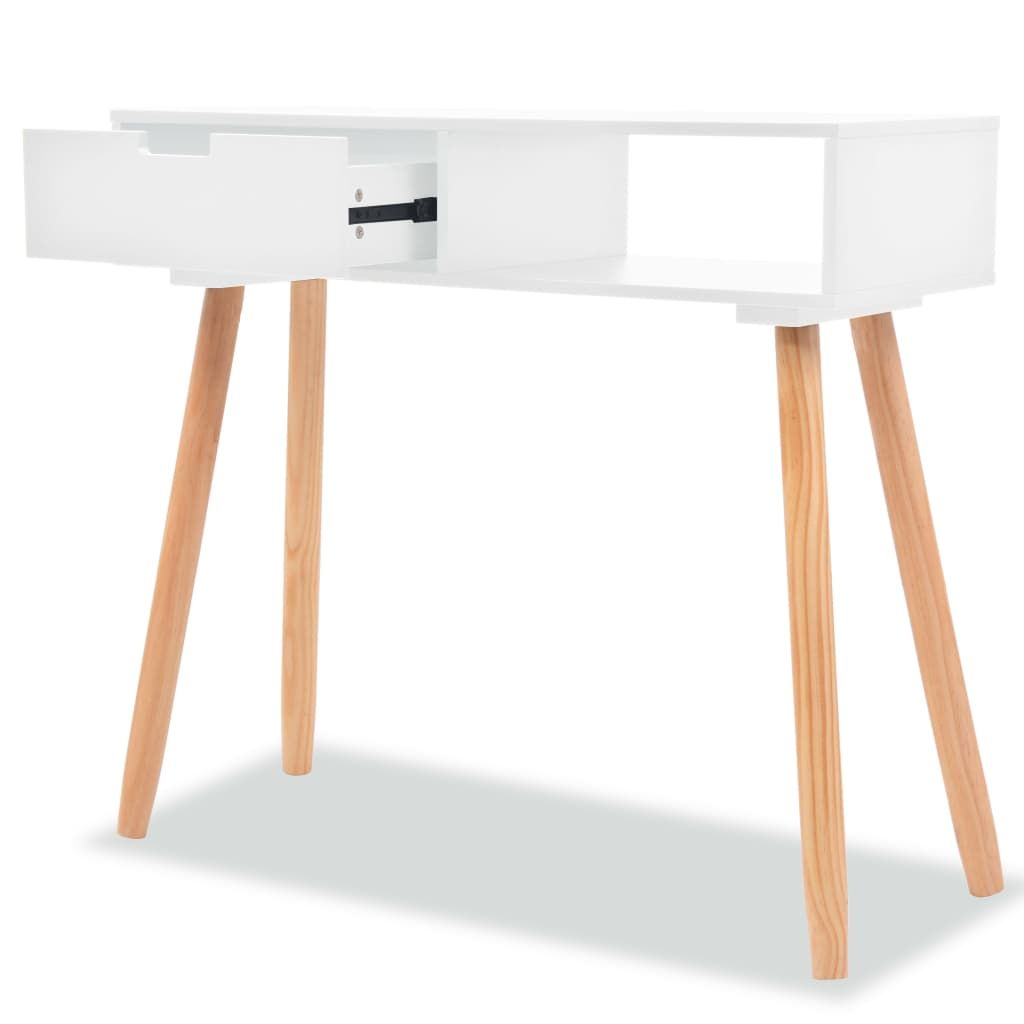 Tavolo Consolle in Legno di Pino Massello 80x30x72 cm Bianco vidaXL