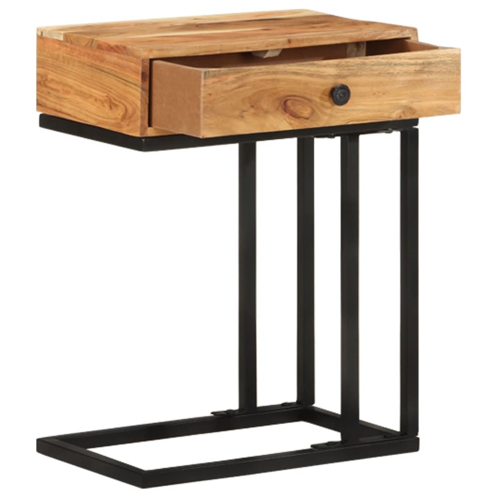 Tavolino Laterale a Forma di U 45x30x61 cm in Massello Acacia vidaXL