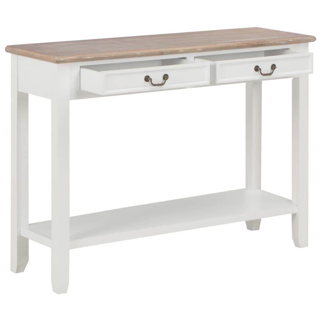 Tavolo Consolle Bianco 110x35x80 cm in Legno vidaXL