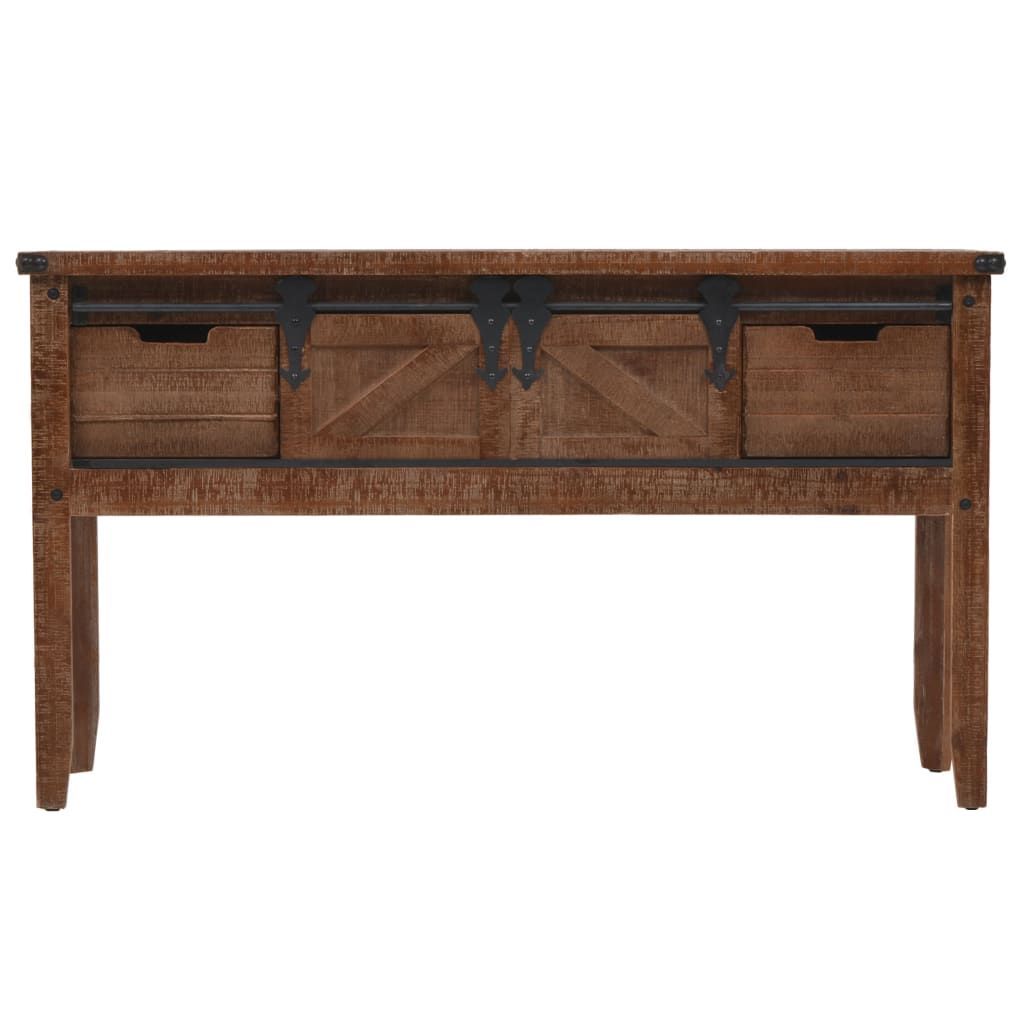 Tavolo Consolle in Massello di Abete 131x35,5x75cm Marrone vidaXL